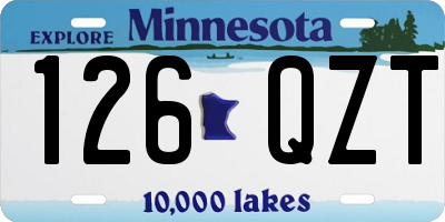 MN license plate 126QZT