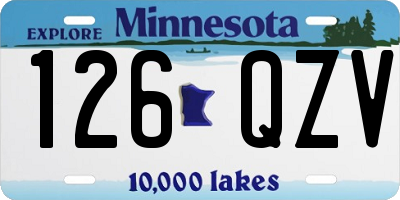 MN license plate 126QZV
