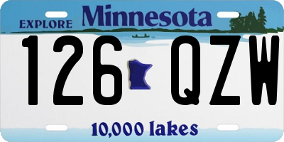 MN license plate 126QZW