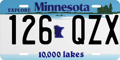 MN license plate 126QZX