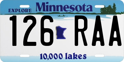 MN license plate 126RAA