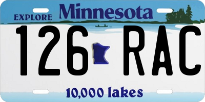 MN license plate 126RAC