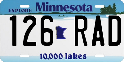 MN license plate 126RAD
