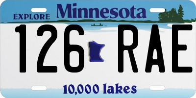 MN license plate 126RAE