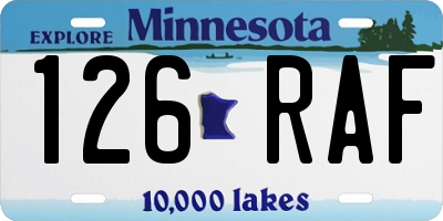MN license plate 126RAF