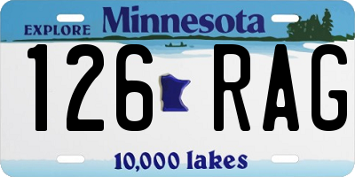 MN license plate 126RAG