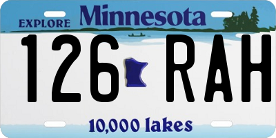 MN license plate 126RAH