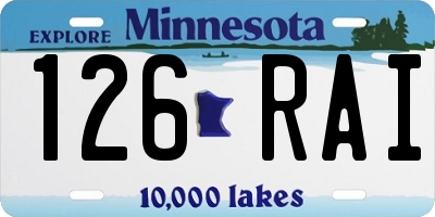 MN license plate 126RAI