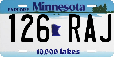 MN license plate 126RAJ