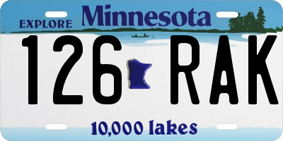 MN license plate 126RAK