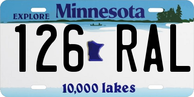 MN license plate 126RAL