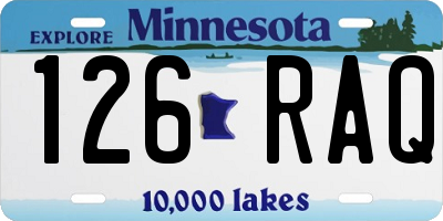 MN license plate 126RAQ