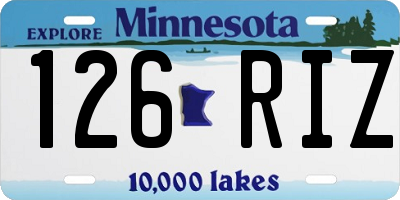 MN license plate 126RIZ