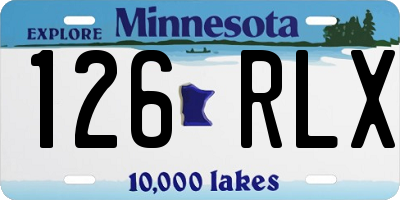 MN license plate 126RLX