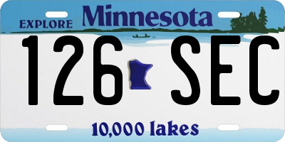 MN license plate 126SEC