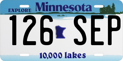 MN license plate 126SEP