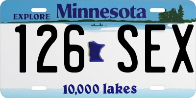 MN license plate 126SEX