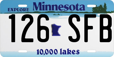 MN license plate 126SFB