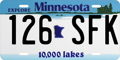 MN license plate 126SFK