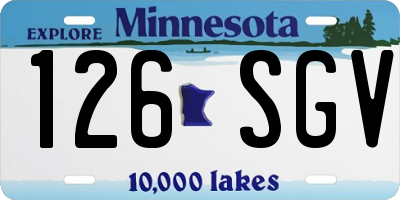 MN license plate 126SGV