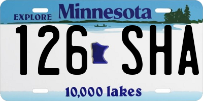 MN license plate 126SHA