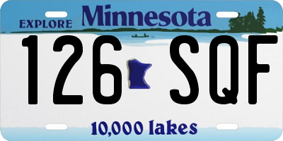 MN license plate 126SQF