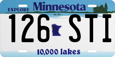 MN license plate 126STI