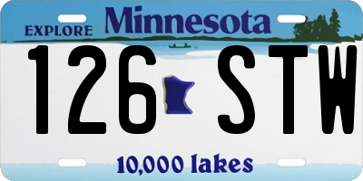 MN license plate 126STW