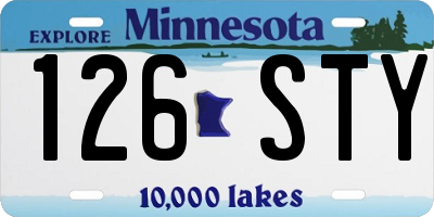 MN license plate 126STY