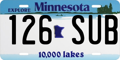 MN license plate 126SUB