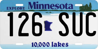 MN license plate 126SUC