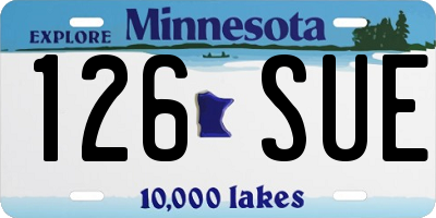 MN license plate 126SUE