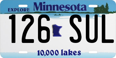 MN license plate 126SUL