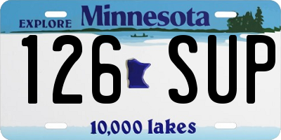 MN license plate 126SUP