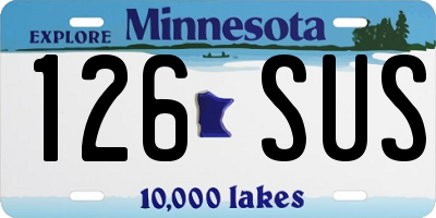 MN license plate 126SUS