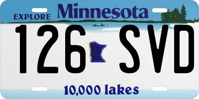 MN license plate 126SVD