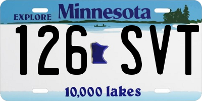 MN license plate 126SVT