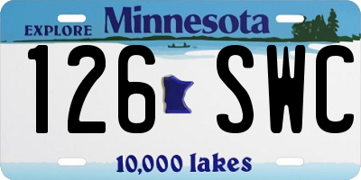 MN license plate 126SWC