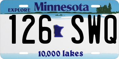 MN license plate 126SWQ