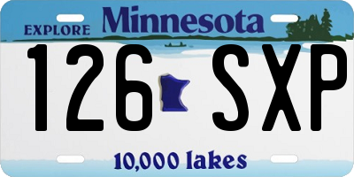 MN license plate 126SXP