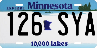 MN license plate 126SYA