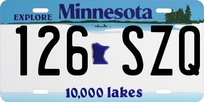MN license plate 126SZQ