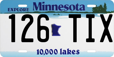 MN license plate 126TIX