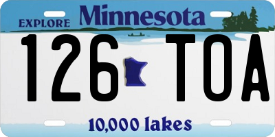 MN license plate 126TOA