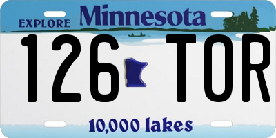 MN license plate 126TOR