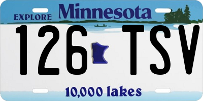 MN license plate 126TSV