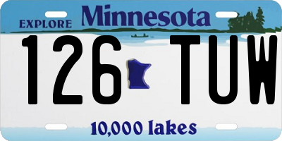 MN license plate 126TUW