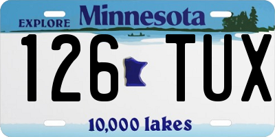 MN license plate 126TUX