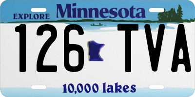 MN license plate 126TVA