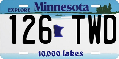 MN license plate 126TWD